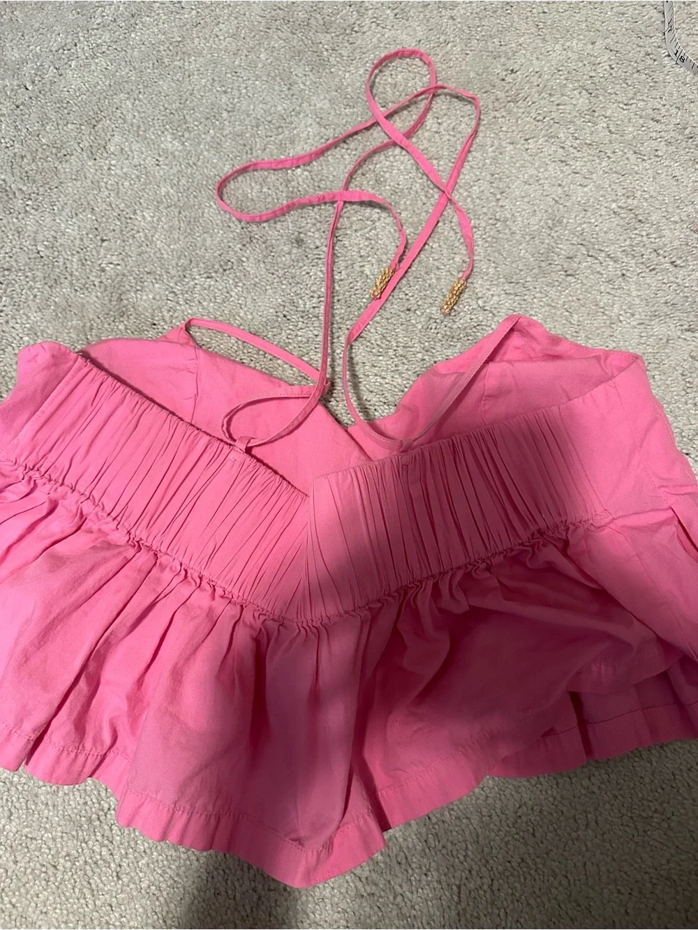 Free People Pink Matching Set Crop Cami & Pleated Skort Size m